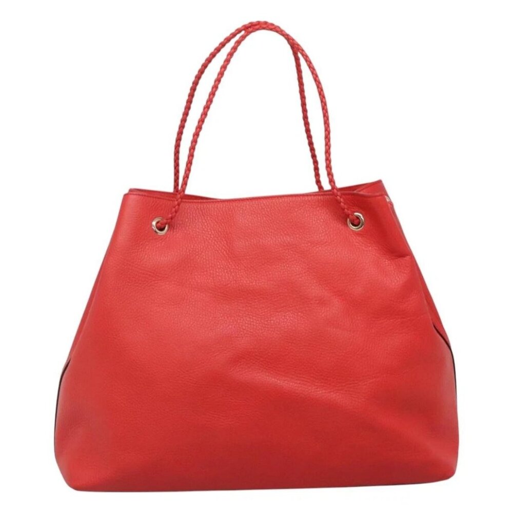 GUCCI Tote Bag Leather Outlet Red Gold 380118 - Picture 2 of 16